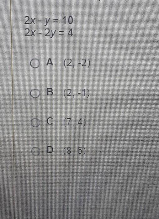 Use the substitution method to solve the system of equations. choose the correct ordered-example-1