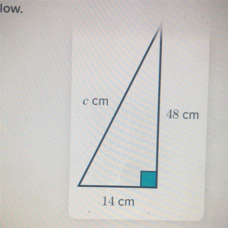 Calculate the value of c in the triangle-example-1