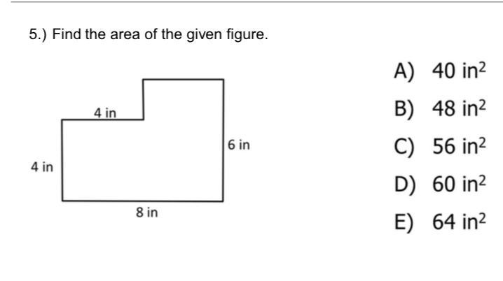 Find the area of the given figure. (answer choices on pictures)-example-1