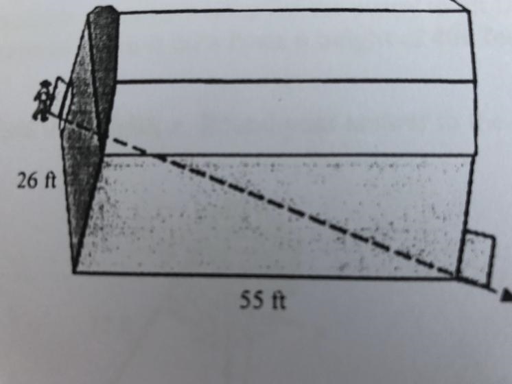 How far is it from one barn door to the other? Round your answer to the nearest tenth-example-1