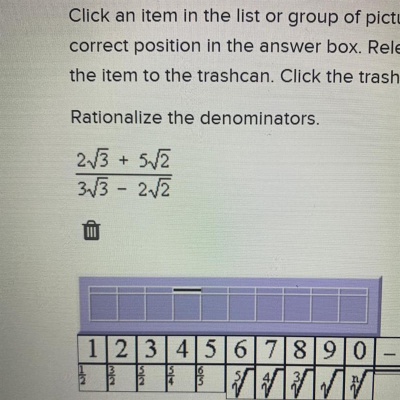 Rationalize the denominators-example-1