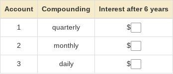 50 POINTS!!!! You deposit $2200 into three separate bank accounts that each pay 3% annual-example-1