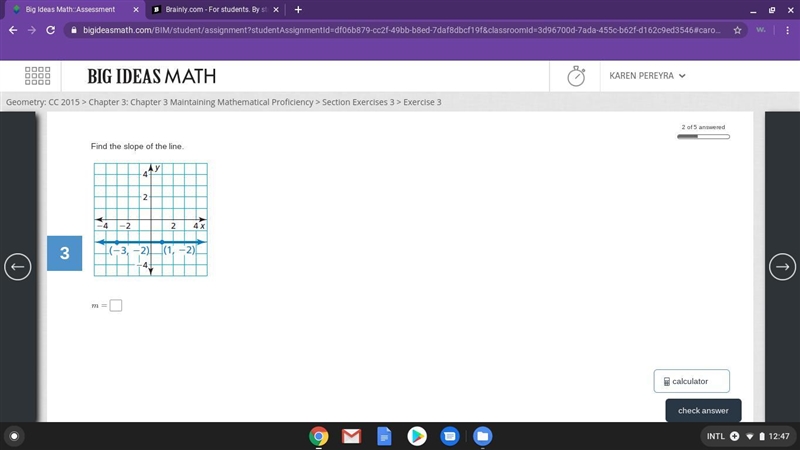 Find the slope of the line. m=-example-1