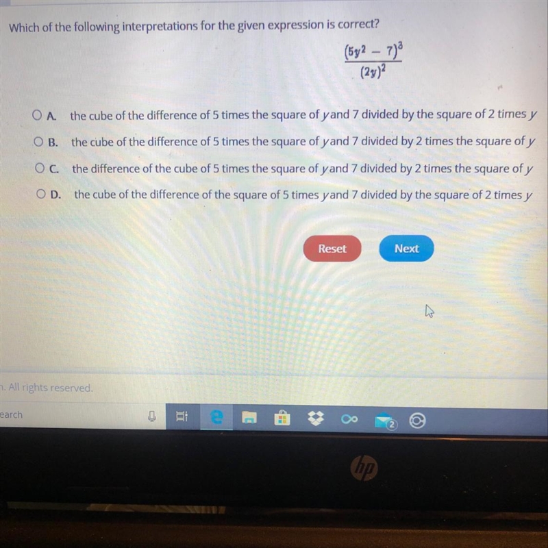 W or the following interpretations for the given expression is correct?-example-1