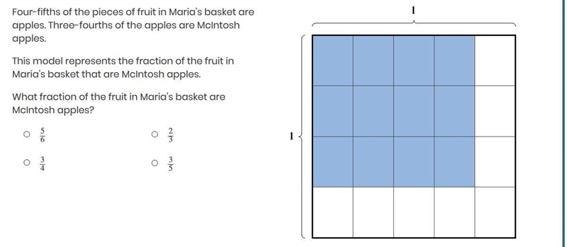 PLEASE HELP ASAP! WORTH 8 POINTS "Four-fifths of the pieces of fruit in Maria-example-1