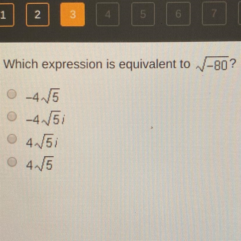 Which expression is equivalent to V-80?-example-1