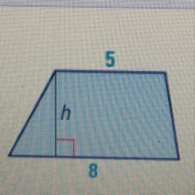 What is the height of the trapezoid if the area was 26 units-example-1