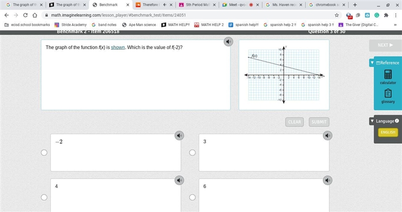 The graph of the function f(x) is shown. Which is the value of f(-2)? if u answer-example-1