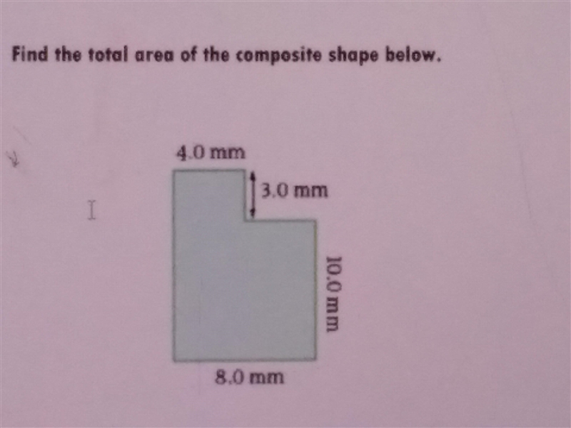 Find the total area of the composite shape below-example-1