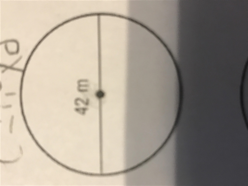 How to find the circumference of a circle that is 42m and has diameter-example-1