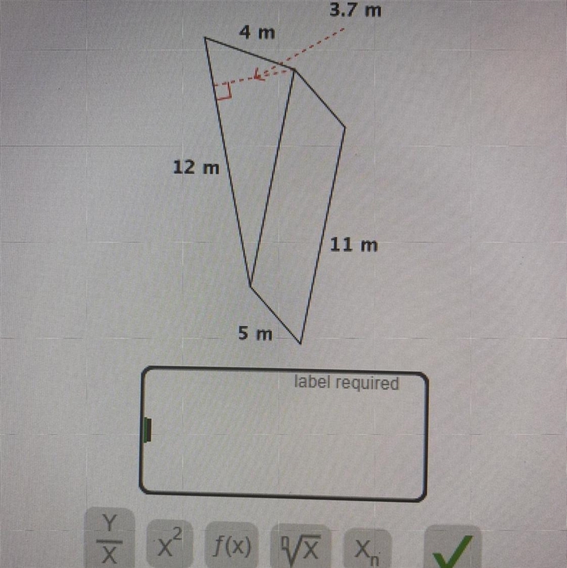 Find the surface area of the triangular prism shown below. 3.7 m 4 m 12 m 11 m 5 m-example-1