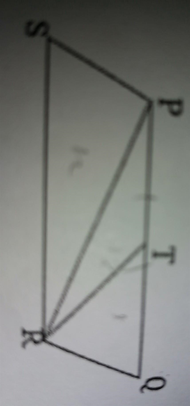 PQRS is a parallelogram and T is the mid point of PQ if ar PTRS=24 cm^2, find the-example-1