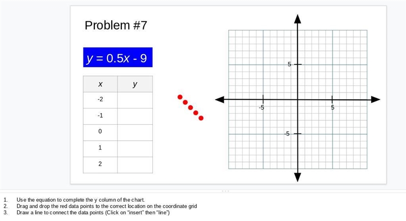 Y = -x + 1 Please help me make a table with this linear equation, and graph it all-example-1