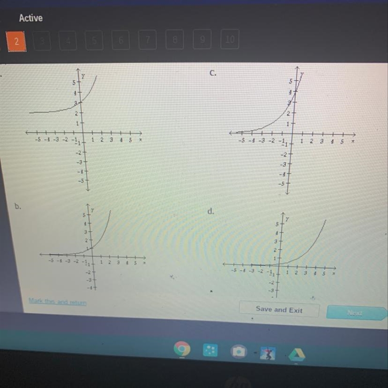 Choose the graph which matches the function. Fx) = 2*+2-example-1