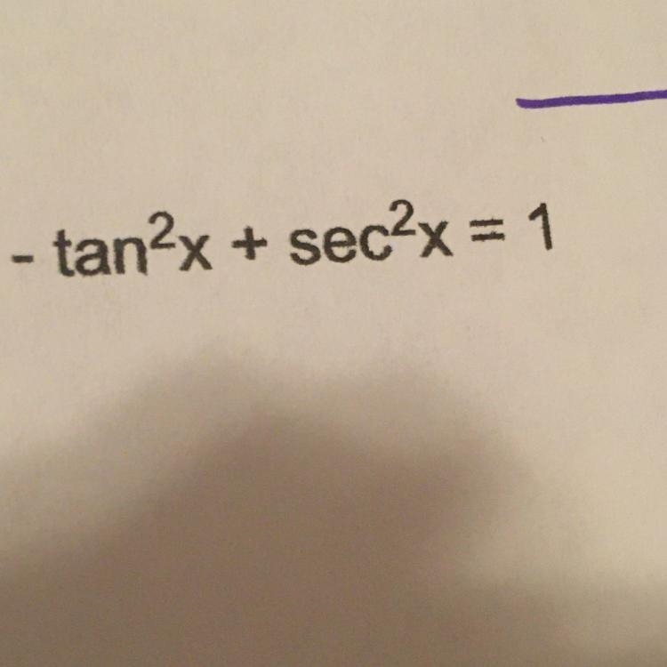 - tan²x + sec^2x = 1 make the left hand side match the right side-example-1