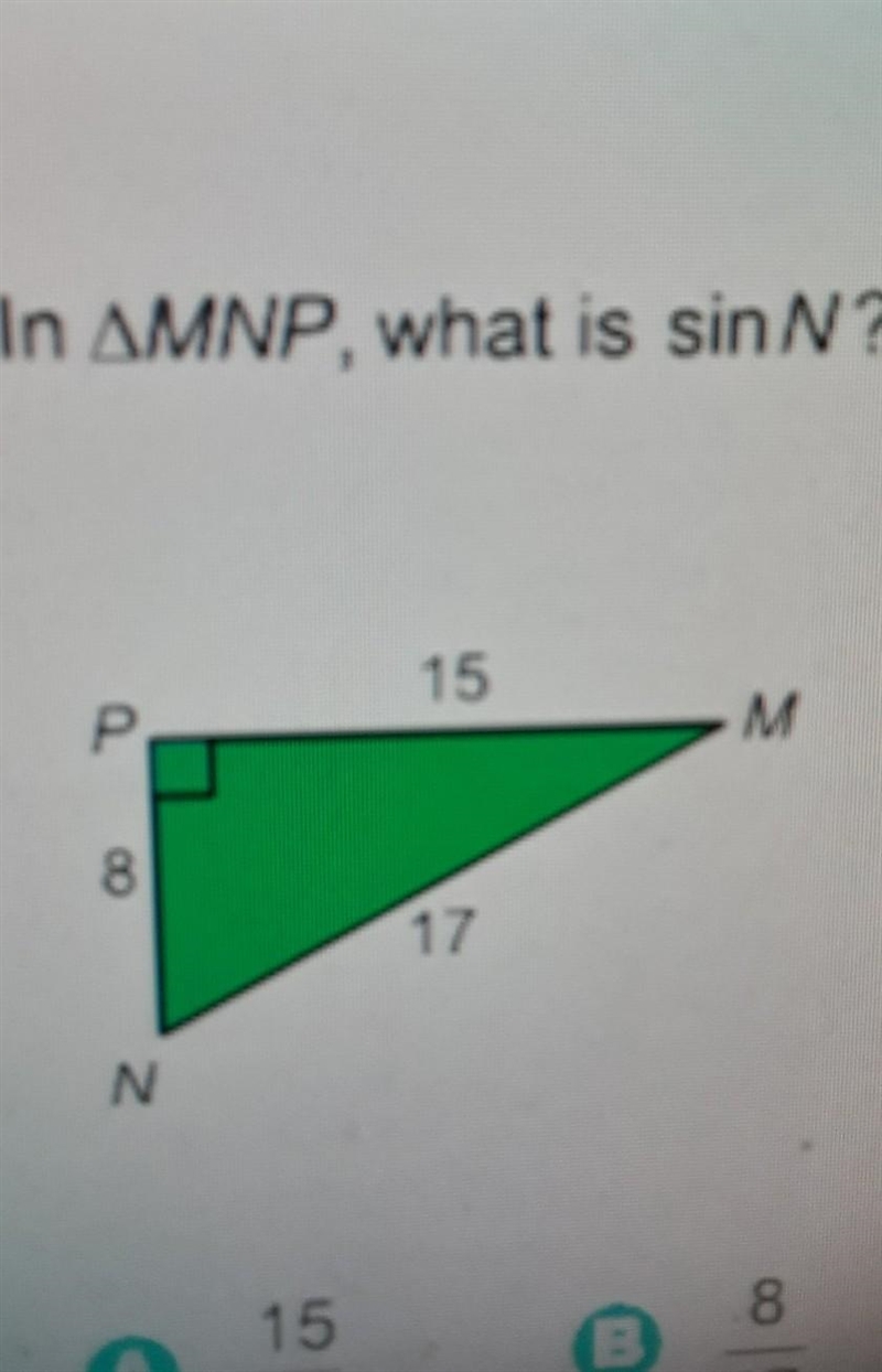 In Triangle MNP, what Is sinN? ​-example-1