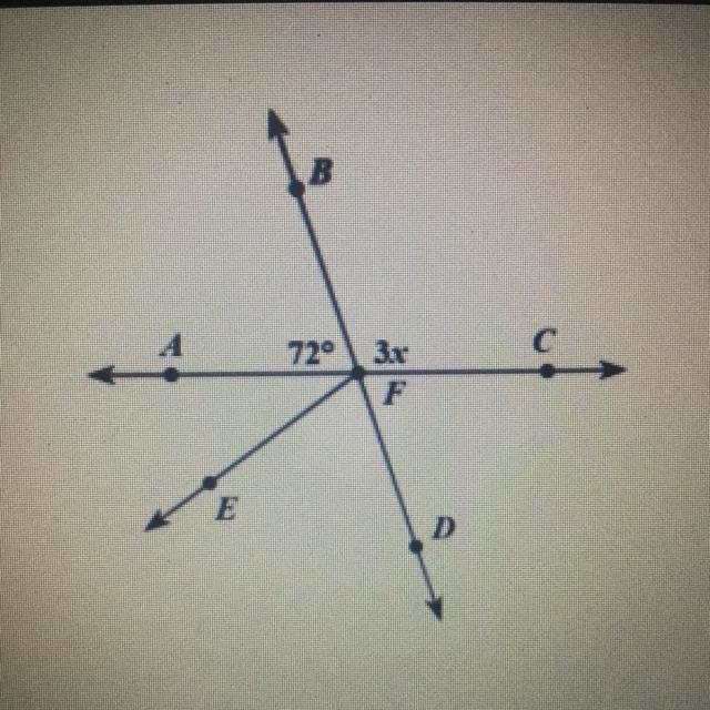 What is the value of x? A;108 B;72 C;18 D;36-example-1