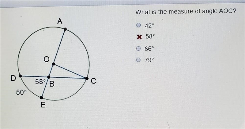 What is the measure of angle AOC​-example-1