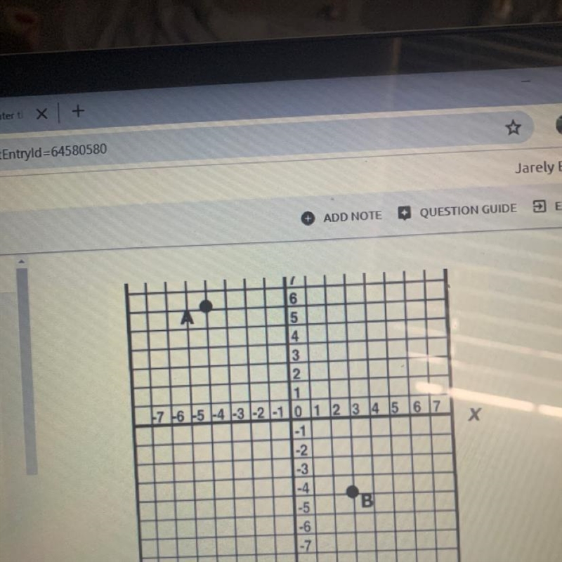 What is the distance between point A and point B, to the nearest tenth?-example-1