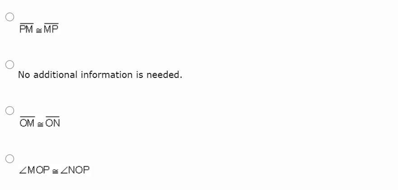 What additional information is needed to prove PMO is congruent to PNO by the HL Theorem-example-2