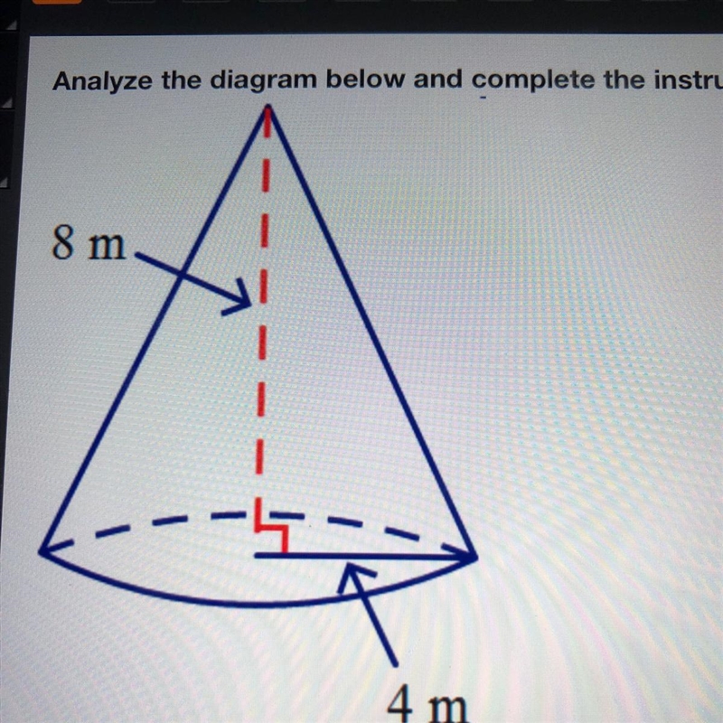 Find the volume of the cone. Round your answer to the nearest hundredth. A. 129.72 m-example-1