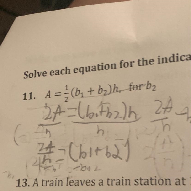 A=1/2(bsub1-bsub2)h Solve for bsub1-example-1