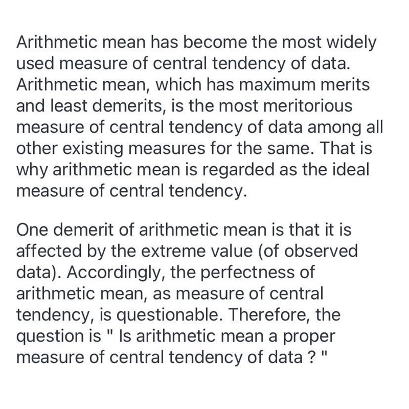 Is arthemetic mean always describe the distribution of the data well?​-example-1