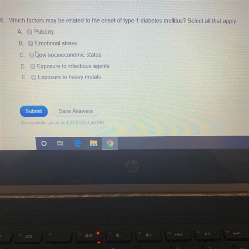 Which factors may be related to the onset of type 1 diabetes Mellitus-example-1