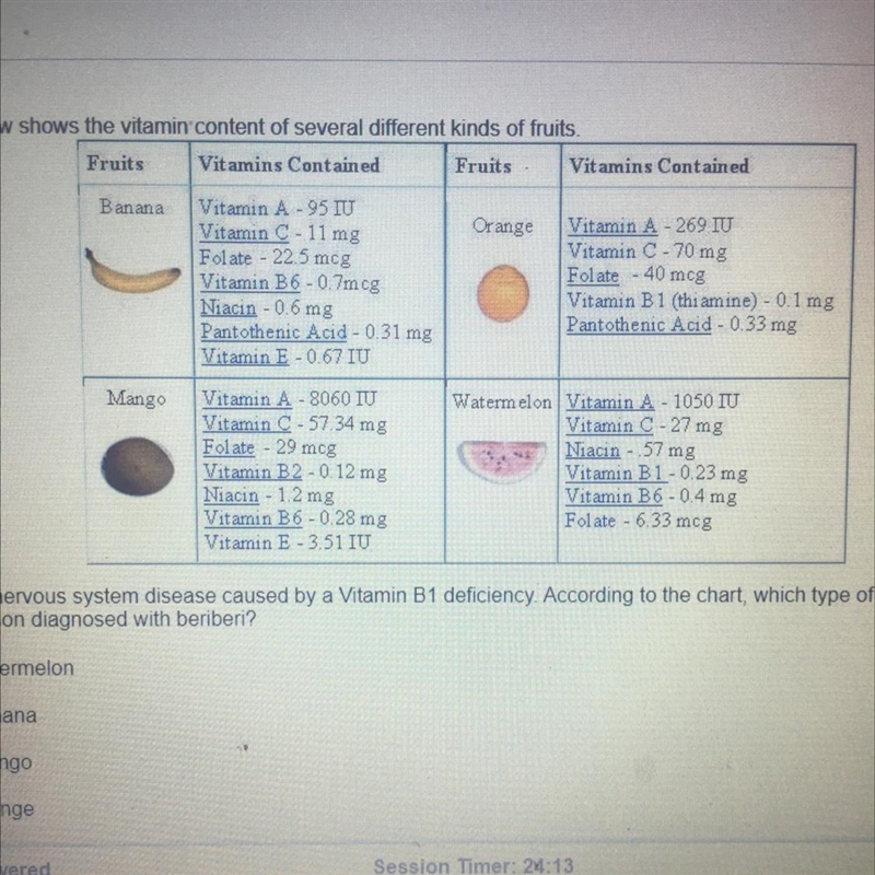 Beriberi is a nervous system disease caused by a vitamin B1 deficiency. According-example-1