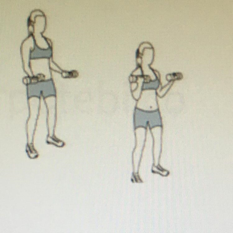 The picture represents what exercise? Bicep Curl Tricep curi Bicep crunch Bicep extension-example-1