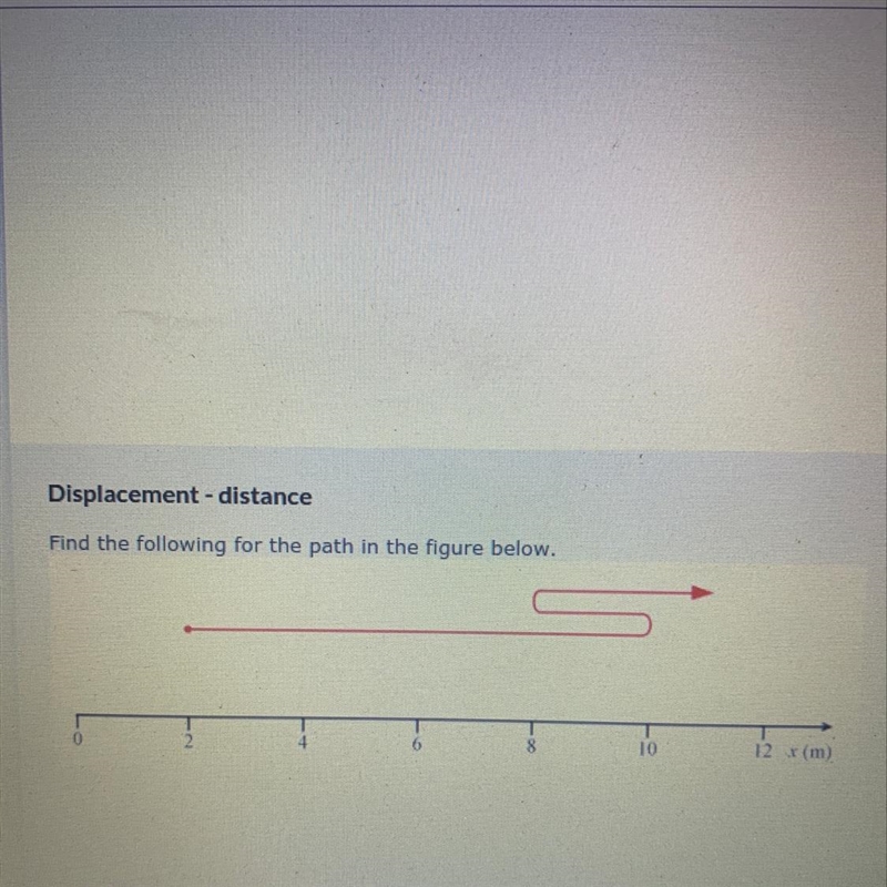 Calculate the displacement traveled (in m) from start to finish.-example-1