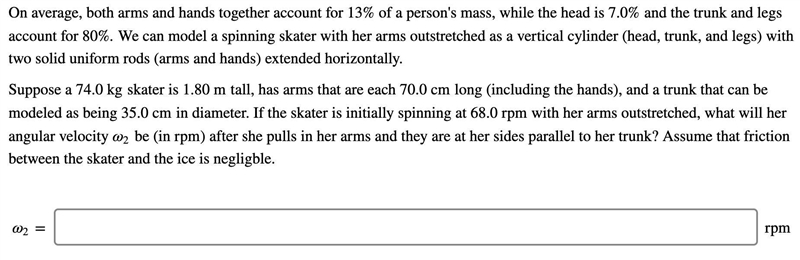 On average, both arms and hands together account for 13% of a person's mass, while-example-1