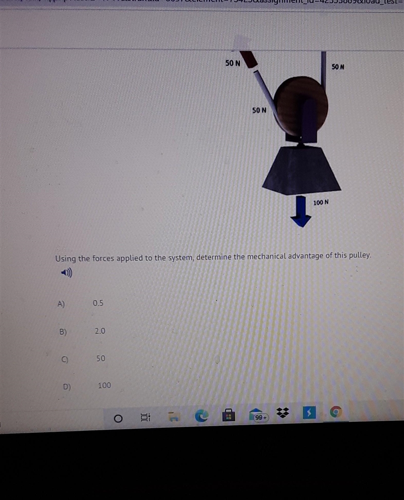 Using the forces applied to the system, determine the mechanical advantage of this-example-1