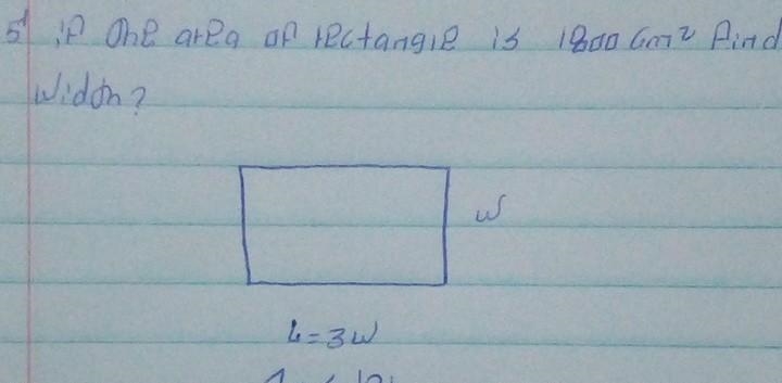 If area of rectangle is 1800cm² find the length 8 width?​ i and follow will give brain-example-1