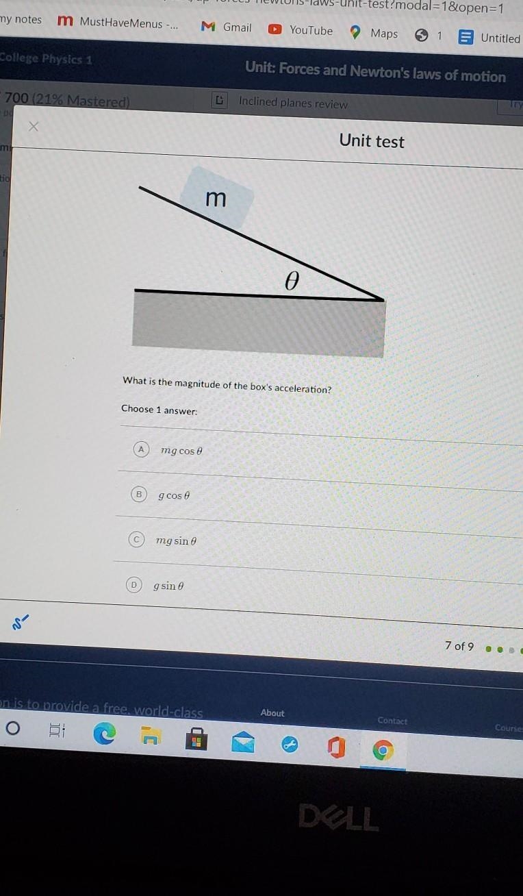 What is the magnitude of the Box's Acceleration?​-example-1