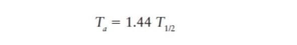 Help please Derive an equation Ta=1.44T1/2​-example-1