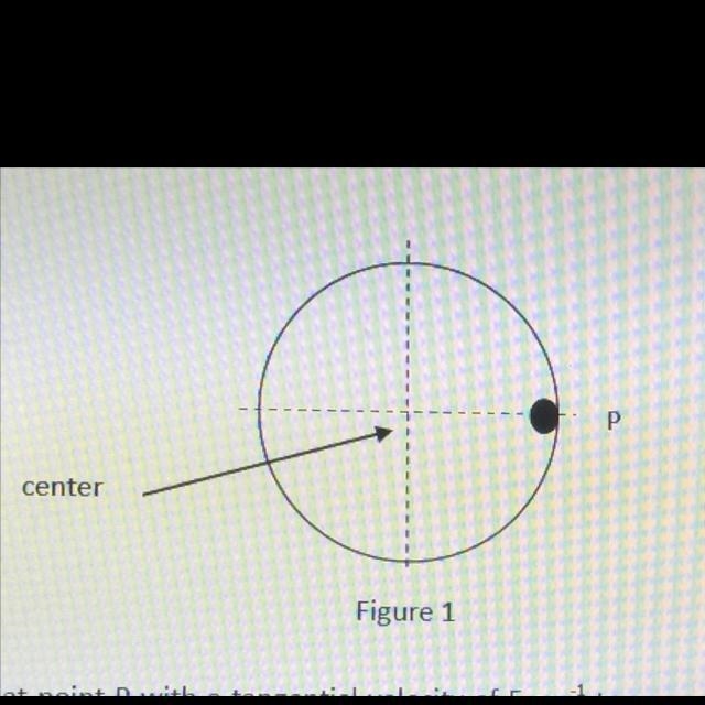 1. (a) P center Figure 1 A ball is released at point P with a tangential velocity-example-1