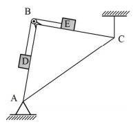 P-weight blocks D and E are connected by the rope which passes through pulley B and-example-1