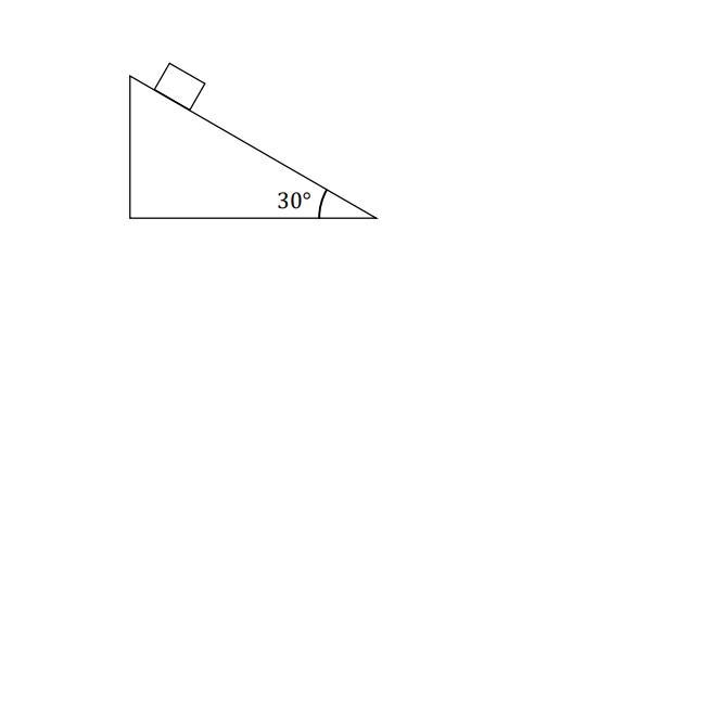 Consider a block of mass equal to 10kg sliding on an inclined plane of 30°, as shown-example-1