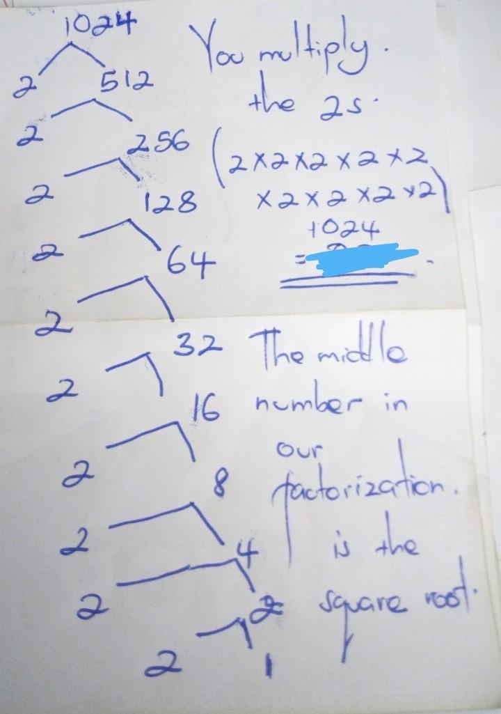 Square root of 1024 using fractorization method​-example-1