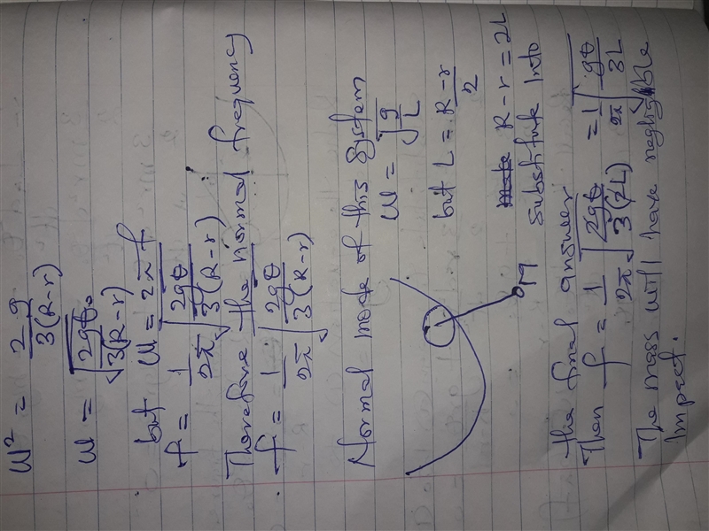 A uniform solid cylinder of radius r and mass m can roll inside a hollow cylinder-example-3