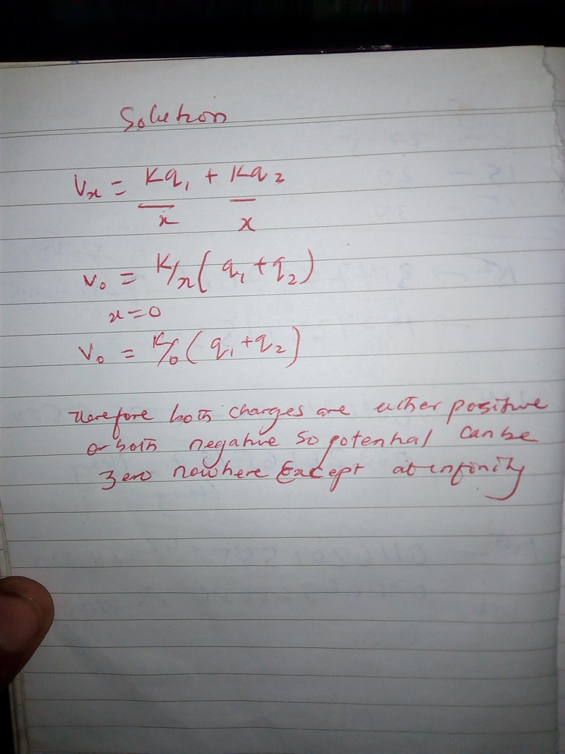 Two particles, of charges q1 and q2, are separated by a distance d on the x-axis with-example-1