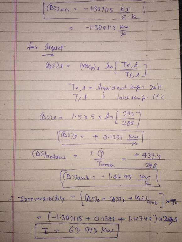 A heat exchanger employs 1.5kg/s of a liquid whose specific heat is 5kJ/(kg K) at-example-3