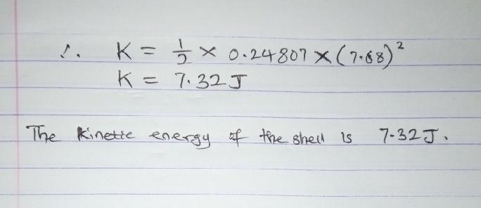 A hollow spherical shell has mass 8.05kg and radius 0.215m . It is initially at rest-example-3