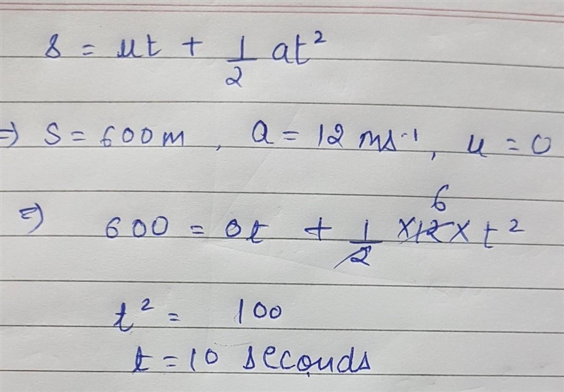 An airplane, starting at rest, takes off on a 600. m long runway accelerating at a-example-1