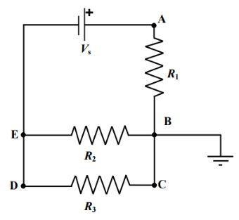 During the lab, you will build the following circuit. Draw arrows beside the resistors-example-1