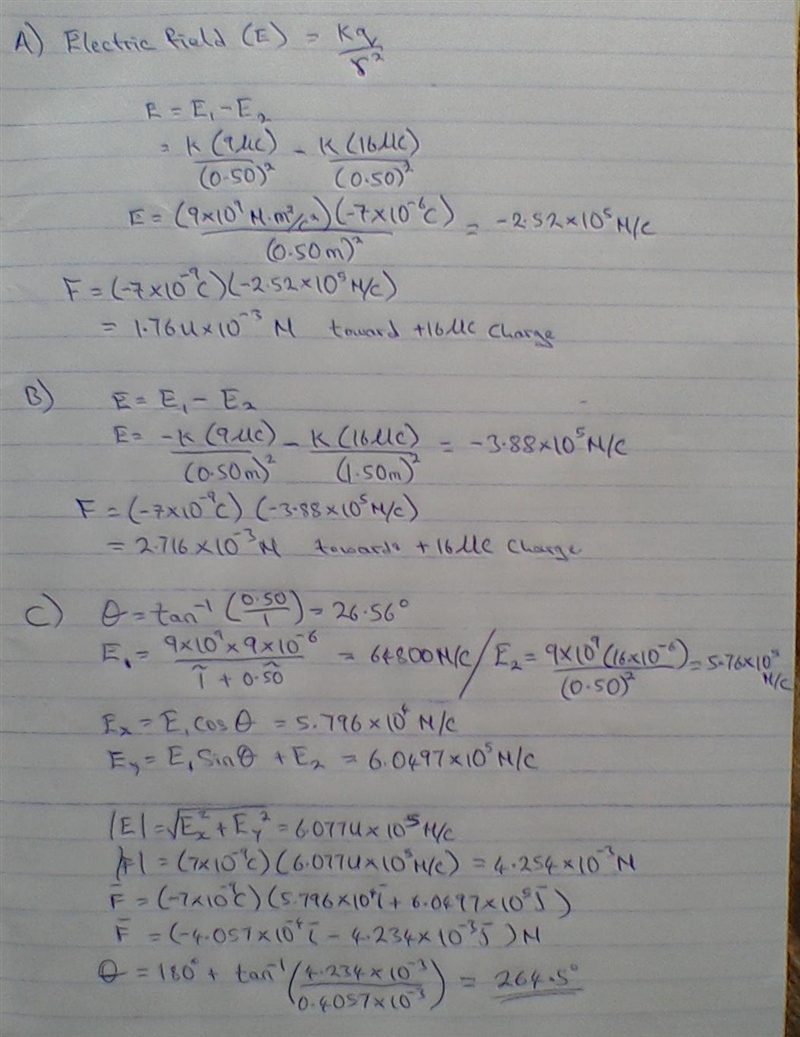 Two charges, +9 µC and +16 µC, are fixed 1 m apart, with the second one to the right-example-1