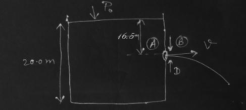 cylindrical water tank is 20.0 m tall, open to the atmosphere at the top, and is filled-example-1