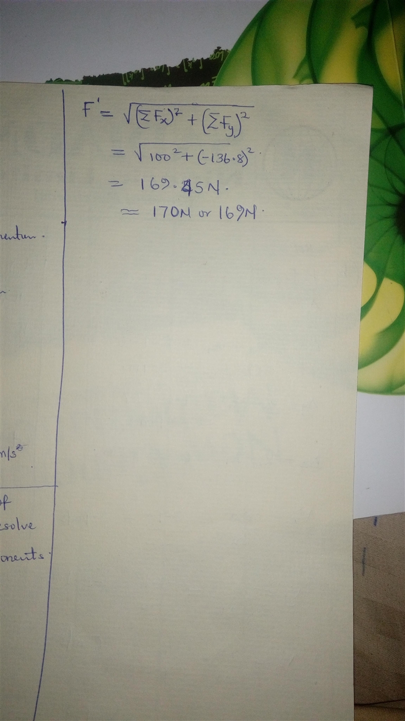 Suppose that F3 = 310 N Determine the magnitude of the resultant force F′=F2+F3.-example-2