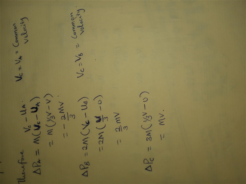 Two blocks collide on a frictionless surface. After the collision, the blocks sticktogether-example-2